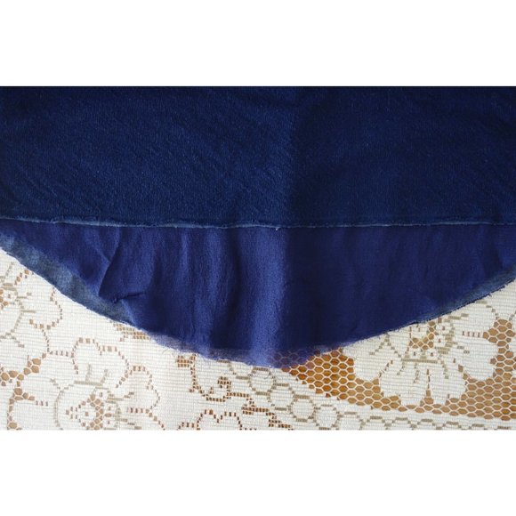 Raquel Allegra Indigo Blue Silk Hem Short Sleeve Tee Shirt size 3 US Large - Picture 4 of 4